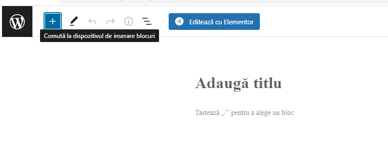 adauga continut in WordPress